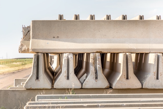 Precast concrete structures used in geotechnical engineering for a civil project