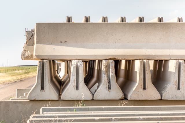 Precast concrete structures used in geotechnical engineering for a civil project